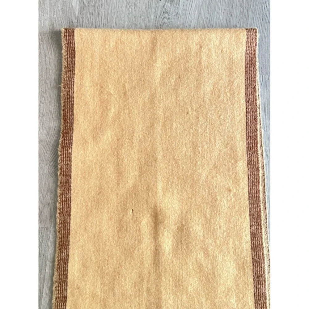 Christian Dior Wool Scarf Beige Fringe Logo Luxury Unisex Winter Wrap